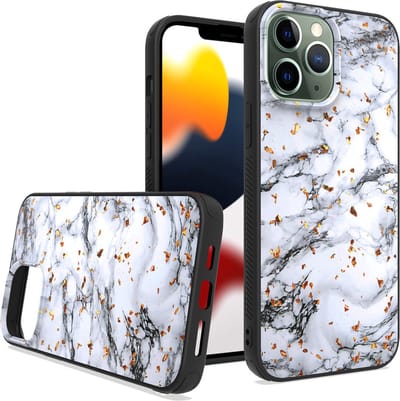 ZT Silicone telefoonhoesje met print Geschikt voor: iPhone 14 Plus - White Marble - ZT Accessoires