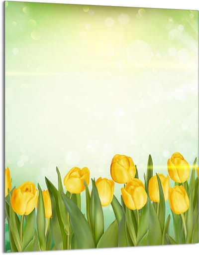 TMK ArtDeko - Snijplank Tulpen 40x52 cm - Schokbestendige Glasplaat - UV-gedrukte Kleur - Met Siliconen Noppen