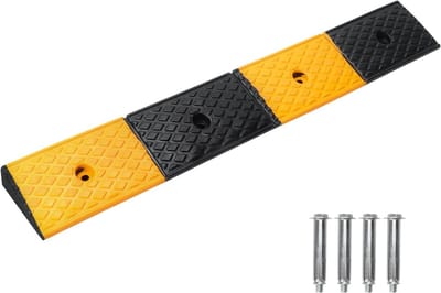 Robuuste Rubber Stoeprand Oprit Helling voor Rolstoel, Scooter en Auto - 100x15x5 cm