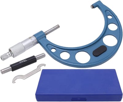 Dailygoods- Micrometer Nauwkeurigheid 0,01mm - Diktemeter 75-100mm - Aluminiumlegering - Draagbaar Meetgereedschap - Inclusief Opbergdoos - Effectieve Meting - Meetinstrument