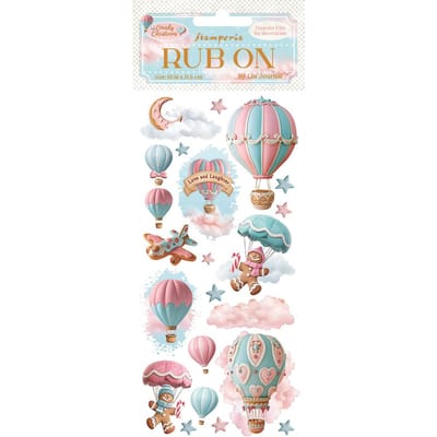 Stamperia - Candy Christmas Rub-on 4x8,5 Inch Air Balloons (DFLRB172)
