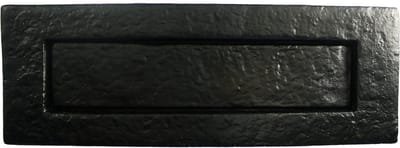Letterplaat Gietijzer - Brievenbusklep Deur - Post Ontvangen - 180 graden opening - 25.4 x 45.72 cm - Zwart