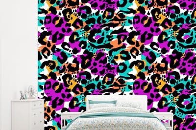 Behang - Fotobehang Regenboog - Panter - Patronen - Breedte 315 cm x hoogte 260 cm