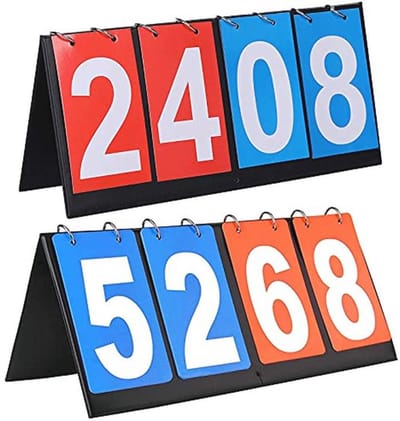 Draagbaar Scorebord voor Sporten - Multifunctionele 2/3/4 Digit Flip Indicator voor Basketbal, Voetbal, Badminton, Baseball