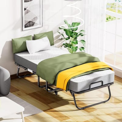 Opklapbed 200x90 cm met 13 cm Matras - Draagbaar en Stabiel met Opberghoes