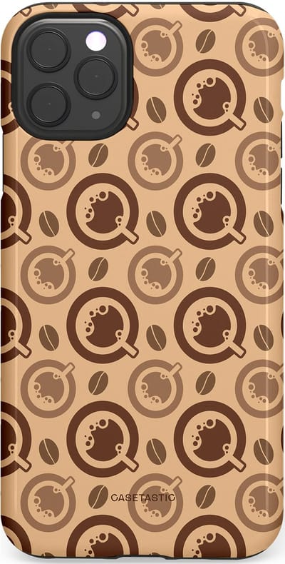 Casetastic Hoesje Geschikt voor Apple iPhone 11 Pro Max - Stijlvolle Beschermende Duo-layer Case - Cappuccino Ontwerp