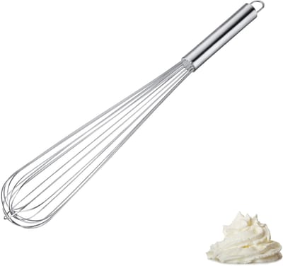Westmark garde Pro – Stabiele garde van roestvrij staal voor eieren, deeg en sauzen – Praktische garde om op te kloppen, te roeren en te mengen – Zilver, 48 cm