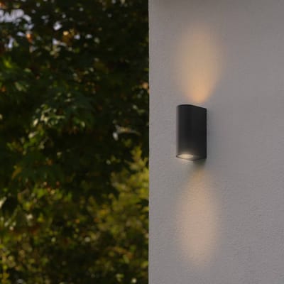 Nordlux Buitenwandlamp Dion Double, zwart, GU10, aluminium, IP44