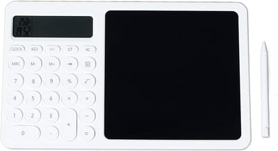 Wetenschappelijke Rekenmachine - Schrijftablet Set - Studie Kantoor - Temperatuur Datumweergave - 29x20x2 cm - Elegant Wit
