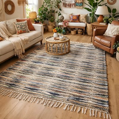 Lavandoux - Jute Vloerkleed - Gestreept - Begusarai - Multi - 160 x 230 cm