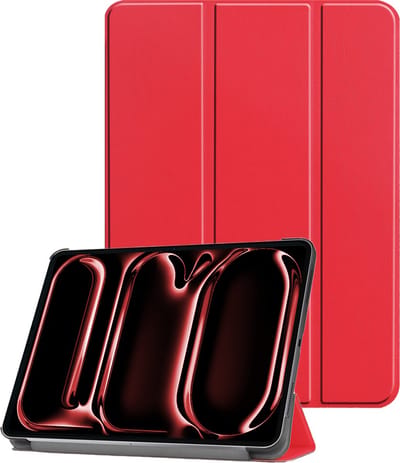 Hoes - Geschikt voor Apple iPad Pro (2024/2025) - 11 inch - Dun & Stevig - Trifold Bookcase - Hard Cover - Hardcover Book Case - Tablet Hoesje - Rood