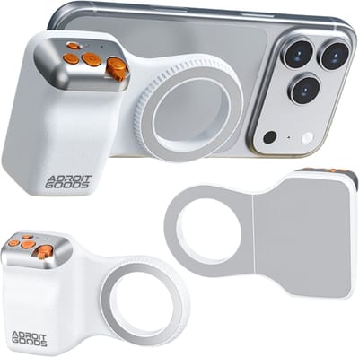 AdroitGoods Magnetic Camera Grip – Premium Edition - Geschikt voor Apple MagSafe - Fotografie Handgreep - Ergonomisch - Draadloze Sluiter - Geschikt voor iOS & Android