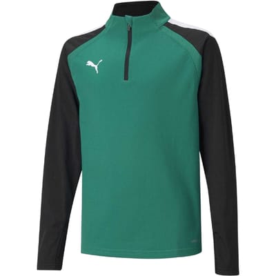 Puma TeamLIGA fleecejack met kwartrits voor kinderen (Groen)