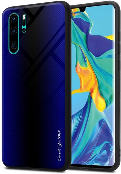 Cadorabo Hoesje geschikt voor Huawei P30 PRO in KOBALT PAARS - Beschermhoes gemaakt van TPU silicone Case Cover en achterkant van gehard glas