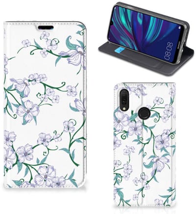 Huawei Y7 hoesje Y7 Pro (2019) Uniek Smart Cover Blossom White