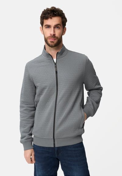camel active Sweatjack met zijzakken - Maat menswear-M - Stormblauw