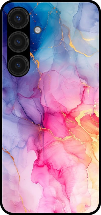 Smartphonica Telefoonhoesje geschikt voor Samsung Galaxy S24 met marmer opdruk - TPU backcover case marble design - Regenboog geschikt voor Samsung Galaxy S24