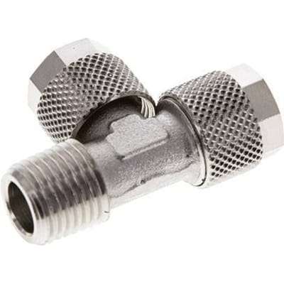 10x8 & R1/4'' Vernikkeld Messing T-Opsteekkoppeling Buitendraad [2 Stuks]