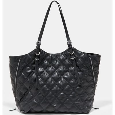 Stradivarius Gewatteerde shopper met leereffect  Zwart OS