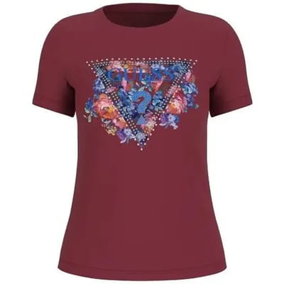 Dames-T-shirt met ronde hals Guess Peony Triangle
