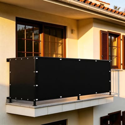 Balkonafdekking Waterdicht - Windscherm Balkon Ondoorzichtig - Privacy Creëren - Scheurvast Materiaal - 200x200 cm - Zwart