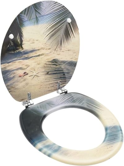 Toiletbril - WC-bril - Badkamer Stijl - Universele Pasvorm - 44 x 37 cm - Zwart