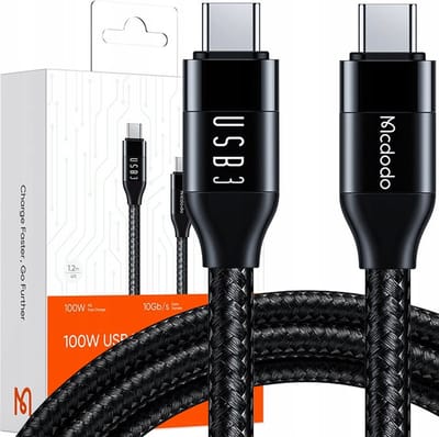 USB-C Data- en Oplaadkabel - USB-C McDodo CA-7132, 100W, 1.2m, Zwart