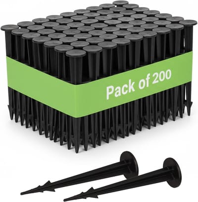 Grondankers Set - Tuinpennen Vlies - Vastzetten Materiaal - Anti-Glij Mechanisme - 200 Stuks - Zwart