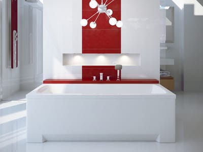 Badland OPTIMA PREMIUM ligbad 160 x 70 cm wit met acrylpaneel met handgrepen met hoofdsteun