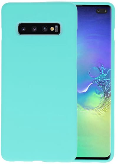 Hoesje Geschikt voor de Samsung Galaxy S10 Plus - Backcover Color Telefoonhoesje - Turquoise