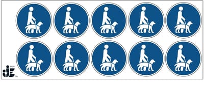 Mensen met blindengeleidehond prioriteit sticker | 5 cm - 10 stuks per vel