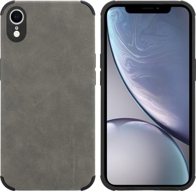 Cadorabo Hoesje geschikt voor Apple iPhone XR in Zand Grijs - Beschermhoes gemaakt van TPU-silicone Case Cover met fijne faux-suède achterzijde