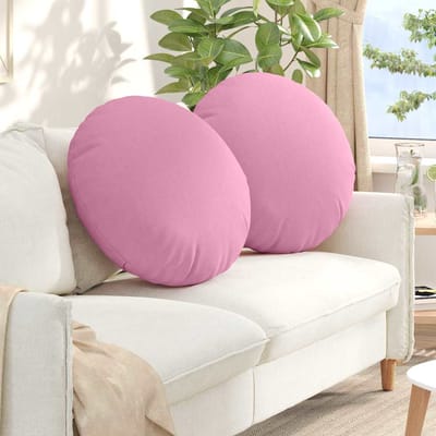 vidaXL - Zitkussens - 2 - st - Stof - Roze - Ø60 - x - 21 - cm