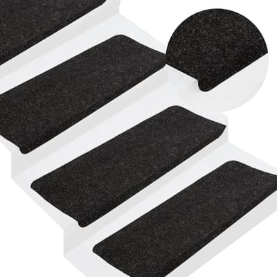 Trapmatten Set - Trapbeschermers Antislip - Veilig Traplopen - Geluiddempend Naaldvilt - 15 stuks 65x24.5cm - Antraciet