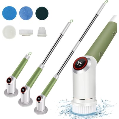 Elektrische spin scrubber IPX5 waterdicht Dual Speed LCD-scherm snoerloze krachtige douche scrubber met groen