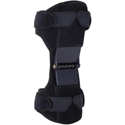 Kniebrace met vier veren – Schokabsorberend ontwerp voor wandelen/hardlopen, Patellastabilisator & Gewrichtscomfort voor actieve senioren black