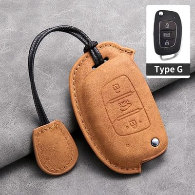 Voor Hyundai Grand I10 Ix35 Ix45 I20 I30 Hb20 Elantra Solaris Sonata Santa Fe Sport Tucson Lederen Klap Sleutelhoesje Cover brown