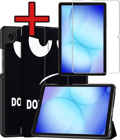 Hoesje - Geschikt voor Samsung Galaxy Tab A11 Plus / A9 Plus - Met Screenprotector - Hardcover Book Case - Trifold Bookcase Hoes - Hard Cover - Tablethoes - Don't Touch Me