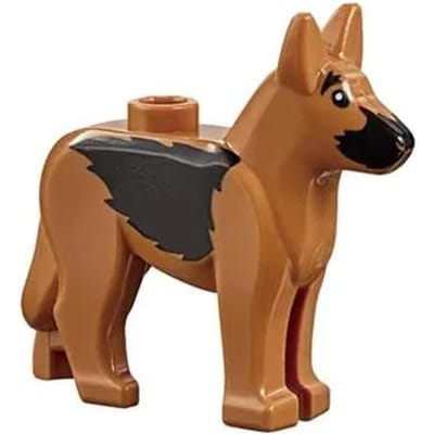 10 pièces Bloc de construction compact Pièce Animal Chien de police Lévrier Dalmatiens Accessoires Scène militaire Fonctionne avec Lego brown
