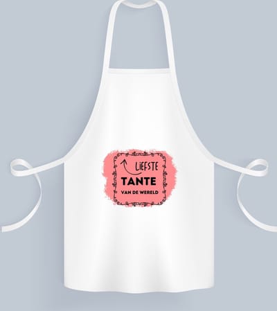 Akyol - liefste tante van de wereld Keukenschort - Tante - de liefste tante - verjaardag - cadeautje voor tante - kado - geschenk - 82 bij 71 cm