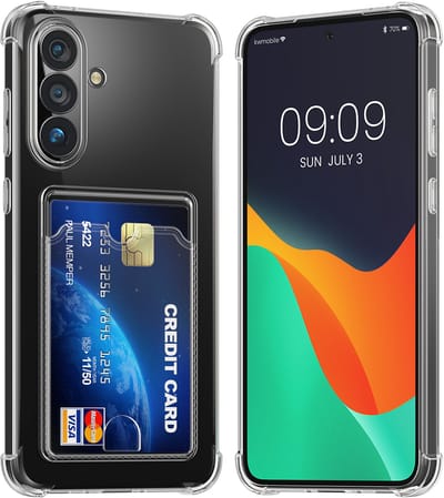 kwmobile Hoesje met kaarthouder voor Samsung Galaxy S26 - telefoonhoesje met kaartsleuf - Soft Case - beschermhoesje in transparant