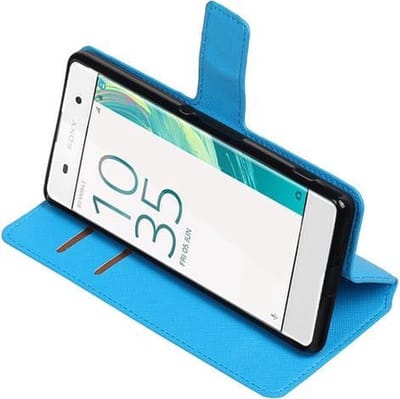 BestCases.nl Blauw Sony Xperia XA TPU wallet case booktype hoesje HM Book