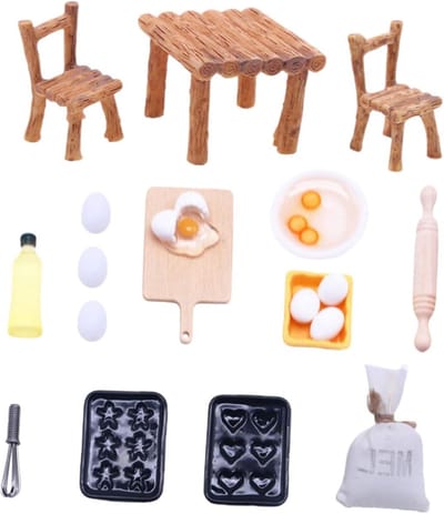Miniatuur Houten Stoelen - Poppenhuis Meubels - Poppenhuis Decoratie - Realistisch Ontwerp - 4 x 3.6 x 2.8 cm