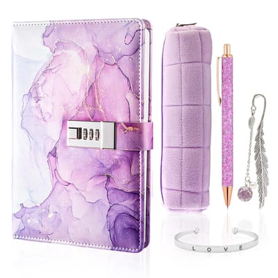 Dailygoods- Schrijfwaren Set - Dagboek met Slot - Schrijfwarenbox