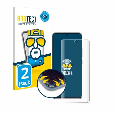 BROTECT - Screenprotector voor Xiaomi Poco X7 - Folie Beschermfolie transparant volledig dekking - 2 Stuks