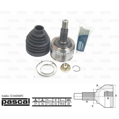 Homokineet reparatie set, aandrijfas PASCAL G1M006PC