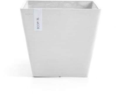 Ecopots Rotterdam 30 - Pure White - 29,5 x H26,4 cm - Vierkante witte bloempot / plantenbak