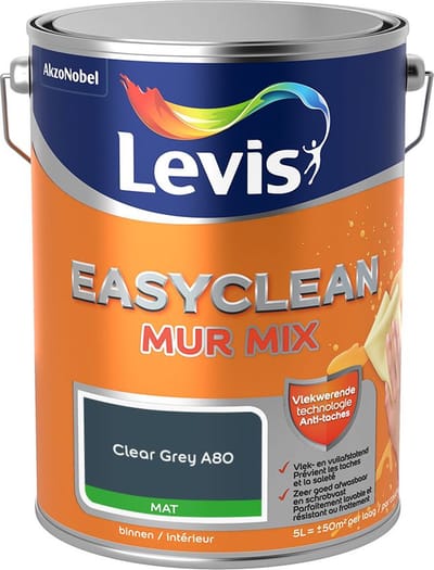 Levis - Easyclean Mur Mat Mix - Clear Grey A80 - Mengverf - 5 L