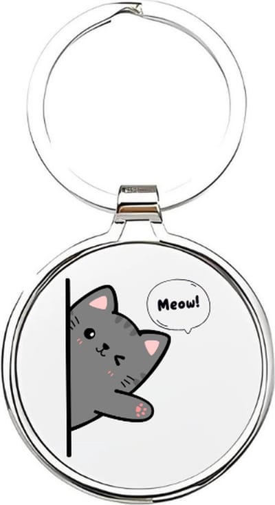 Akyol - Katten Sleutelhanger - katten - katten liefhebbers - Kattenbaasje - Kitten - Cat - Dierenliefhebbers - Kater - Grijze kat - 4 x 7,5 CM