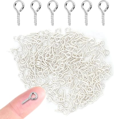 200 Stuks Kleine Schroeven, Mini Oogpinnen, Haakjes en Oogjes voor Sieraden Maken en Pendants (Zilver)
